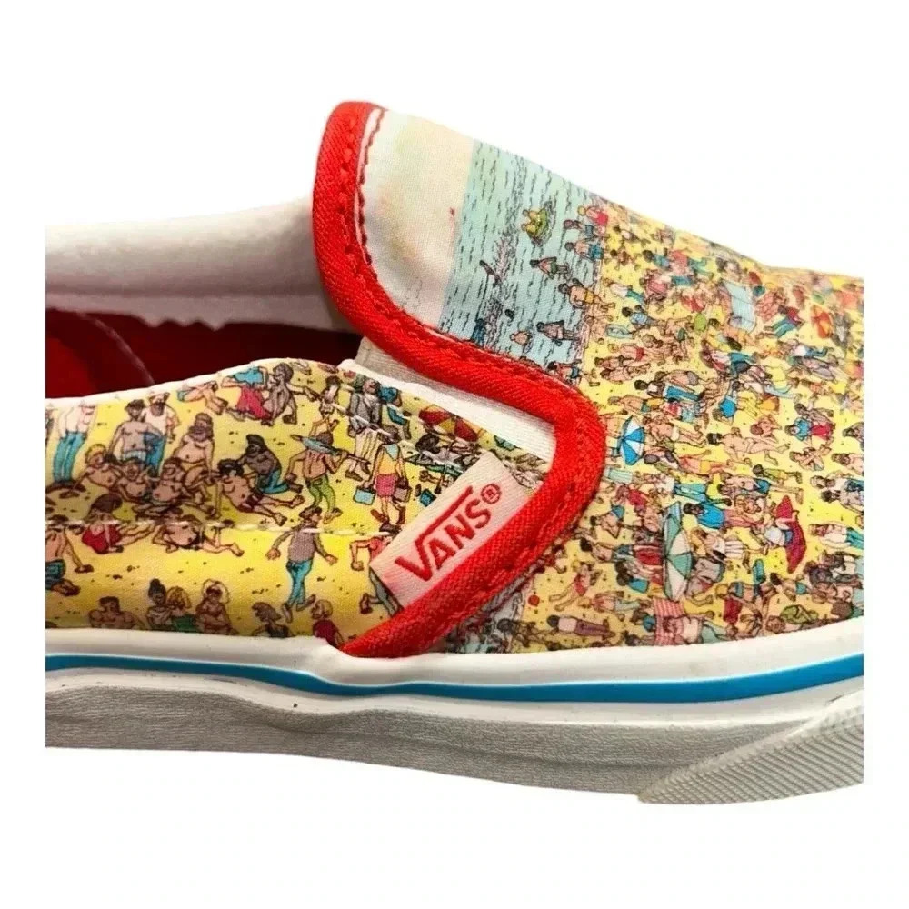 Vans x Where's Waldo Classic Slip-On Find Steve Beach Kids Size 3 - Picture 6 of 13